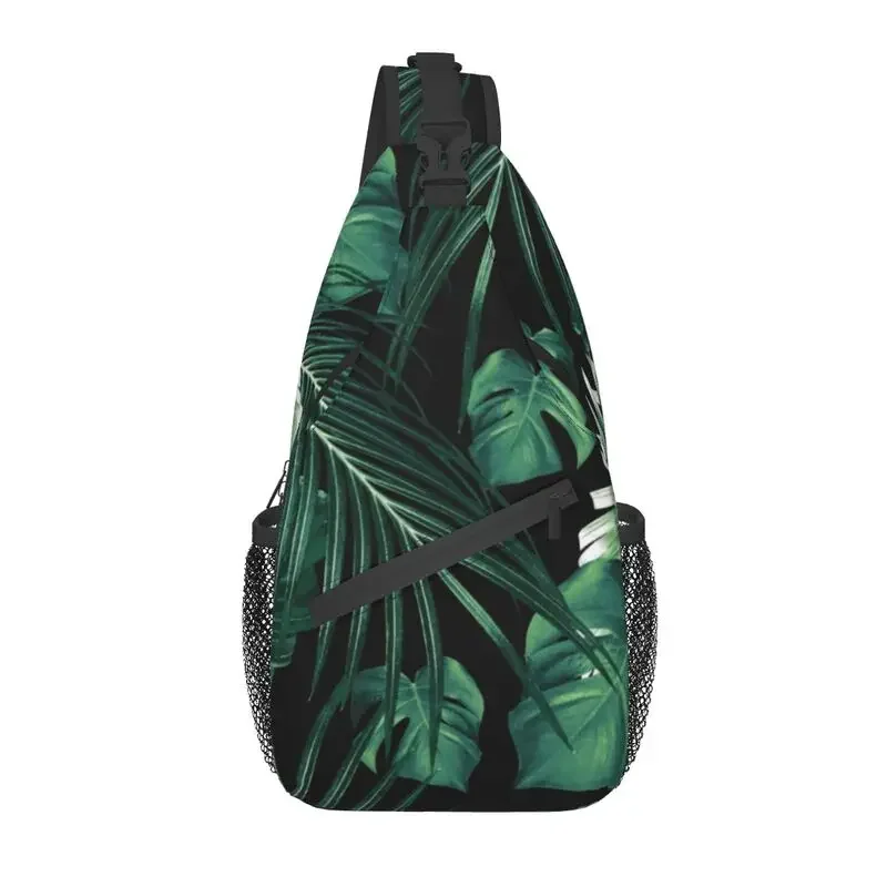 

Fashion Tropical Jungle Leaves Dream Crossbody Sling Backpack Men Botanical Plants Shoulder Chest Bag for Travel Cycling
