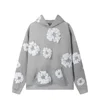 DENIM TEARS Fashion New Men's Women's Same Kapok Foam Printing Loose Velvet Hooded Sweater Trousers Set 6