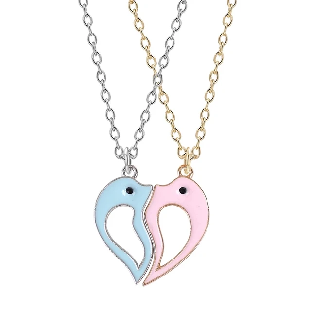 Collares De La Amistad Para 2 Personas - Corazón Púrpura, BFF, Regalo Para Mejores Amigas