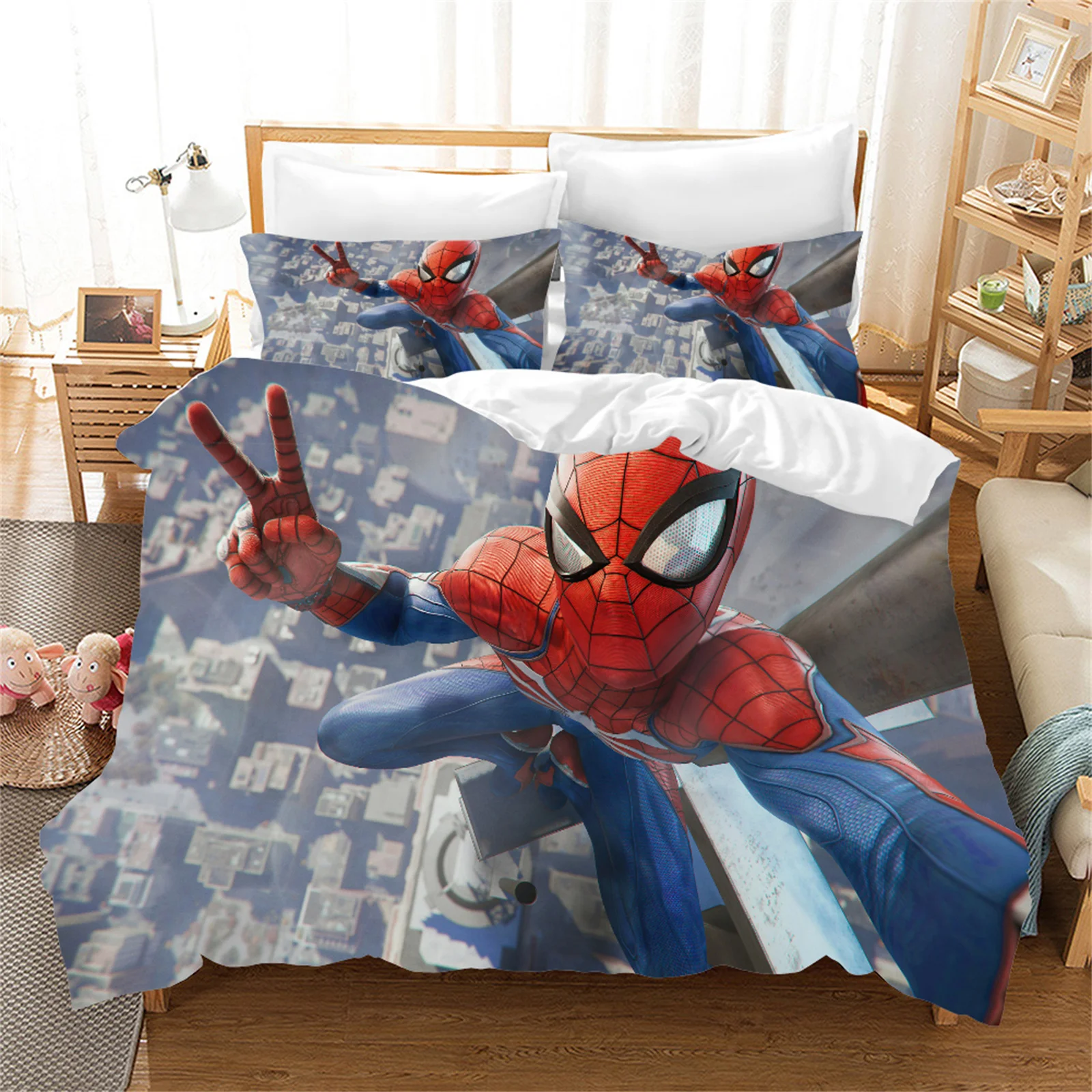 Housse de couette Spiderman 220×240, parure de lit, 2 personnes, double – Image 8