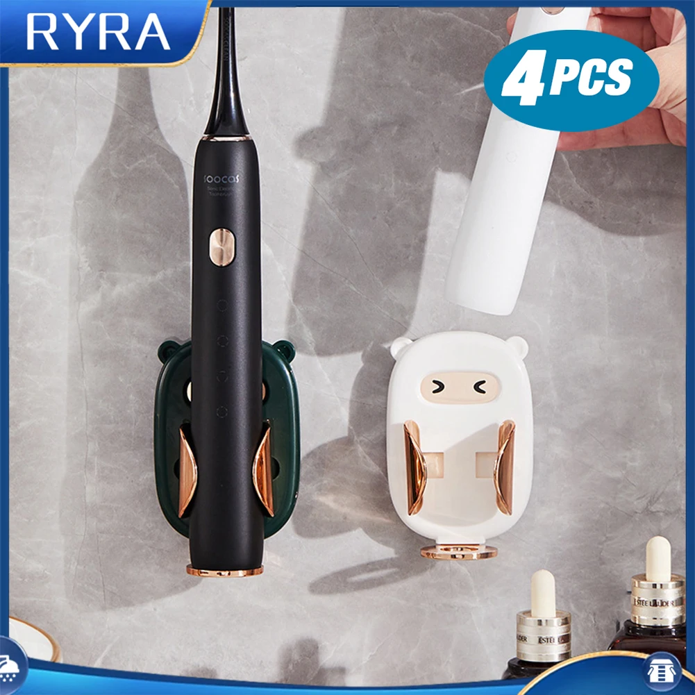 Toothbrush Holder Wall-mounted Toothbrush Stand Rack Punch-free Electric Organizer Bathroom Accessories