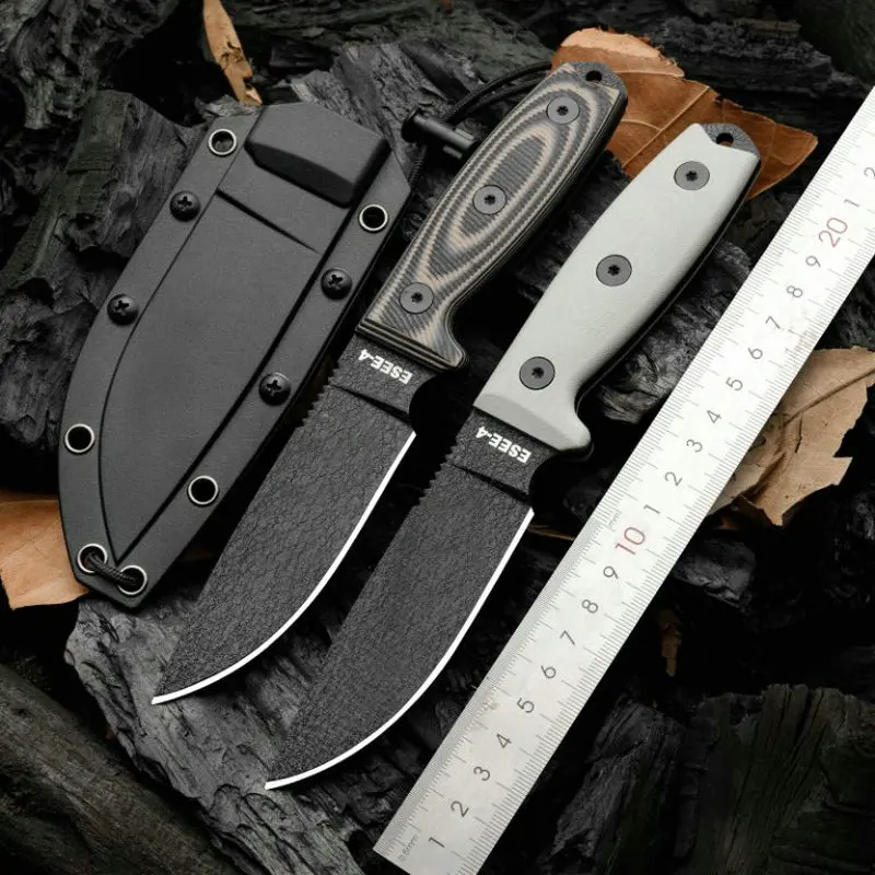 Trskt Esee-4Pod Coltello Da Esterno Coltello Da Campeggio Coltelli Da Tasca Di Salvataggio Di Sopravvivenza 1095 Acciaio Ad Alto Tenore Di Carbonio Co