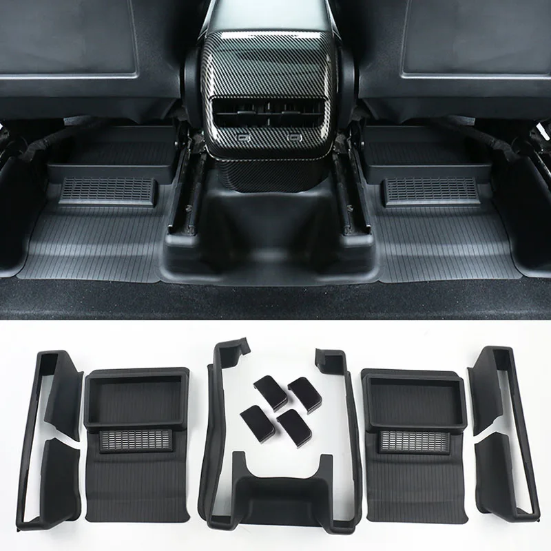 For Tesla Model Y Accessori Under Seat Slider Cover Seat Bottom Carpet Protector Dirtyproof TPE Floor liner Trims