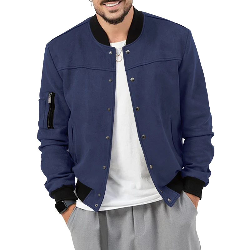 Fashion Men's Jacket Spring Autumn Clothing Solid Classic Casual Pocket Desgin Outerwear Coat High Quality Male Streetwear