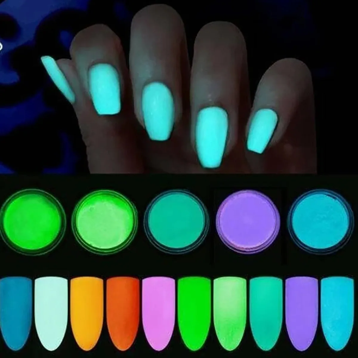 Pearlescent Powder Resin Pigment 12 Colors/Set Mica Mineral Powder Dye DIY Epoxy Resin Jewelry Making Nail Art Decor Luminous