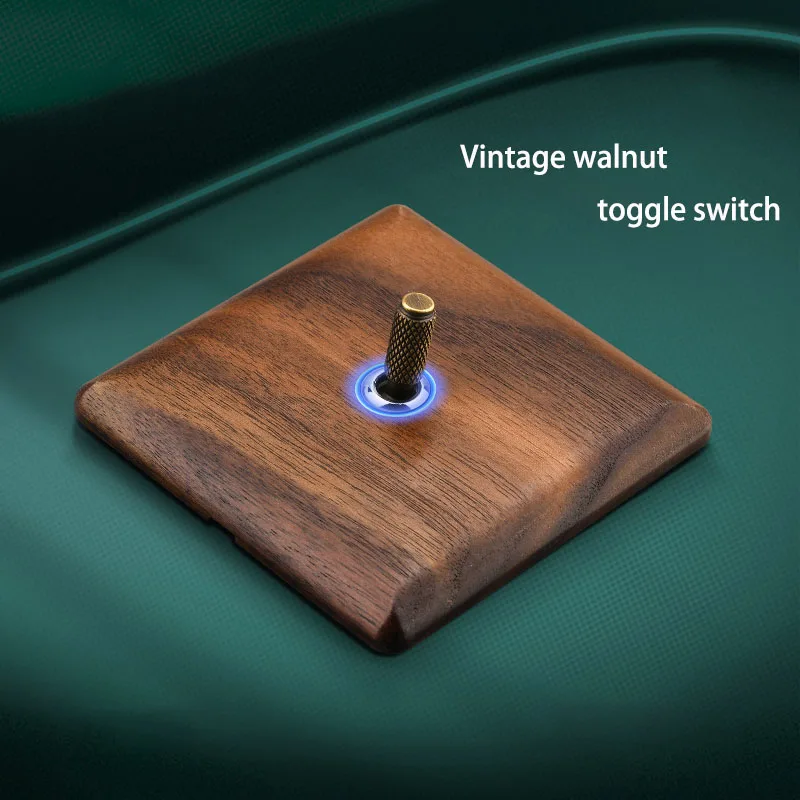 

86 Type Wall Light 1-4 Gang 2 Way Toggle Switch Retro Walnut Solid Wood Panel Switch 10A 220V