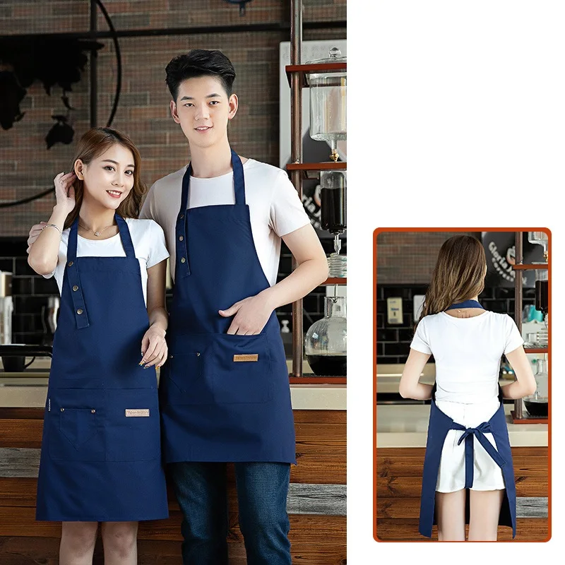 C853 Hotel Waiter Work Clothes Front Desk Cashier Coffee Shop Hotpot Hotel Waiter Apron Painting Caps