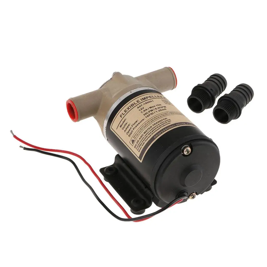 

12V 8 GPM 30 LPM 18 PSI Self-Priming Radial Bilge Pump Marine