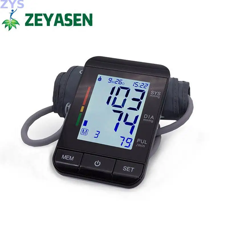 Upper Arm Medical Blood Pressure Monitor Cuff Digital Sphygmomanometer Lcd Display Accurate Blood Pressure Measurement Tonometer