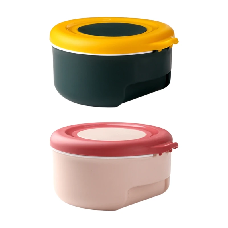 

Seasoning Box with Spoons 4 Compartments Condiment Storage Container Kitchen Round Condiment Jar Household Kitchen