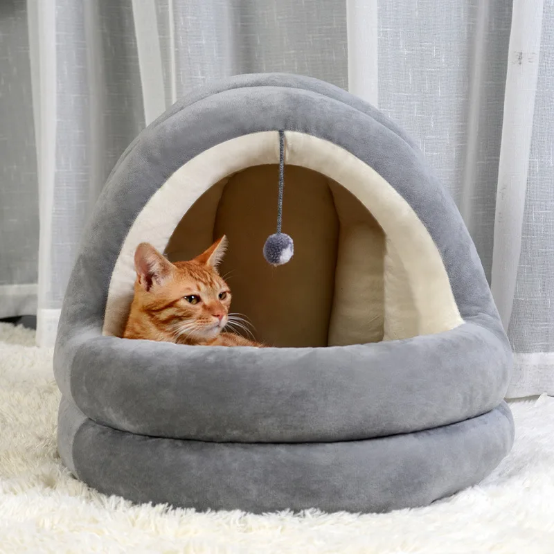 

1 pc Four seasons can be used large cat house cat mat small dog kennel semi-closed Cat Bed Mat