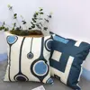 Modern Blue Geometric Linen Cushion Cover for Car Living Room Sofa Bedroom Home Decor, 40x40 45x45 50x50 60x60 Pillowcase 3
