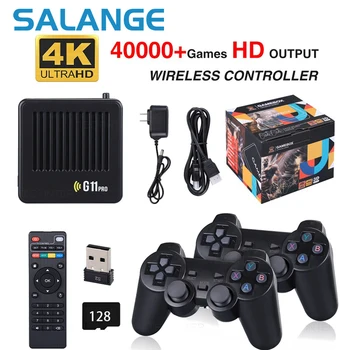 G11 프로 게임 콘솔 TV 박스, 4K 레트로 비디오 게임 콘솔, 무선 컨트롤러 포함, PS1 용 40000 게임 내장, 128G