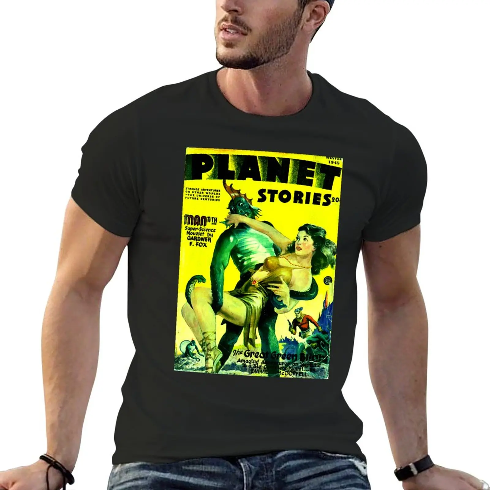 

New Planet Stories - Winter 1945 - Vintage Retro Science Fiction Comic Book Cover T-Shirt blank t shirts t shirt men