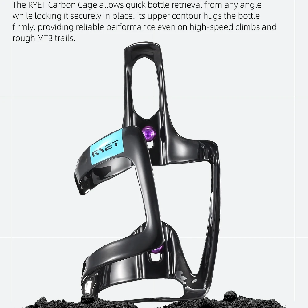 RYET Carbon-Flaschenhalter 5,8g Ultraleicht Handgefertigt Rohes Hochmodul-HM-Carbonfaser mit Titan-Schraube Rennrad MTB Fahrradteile – Detail 9