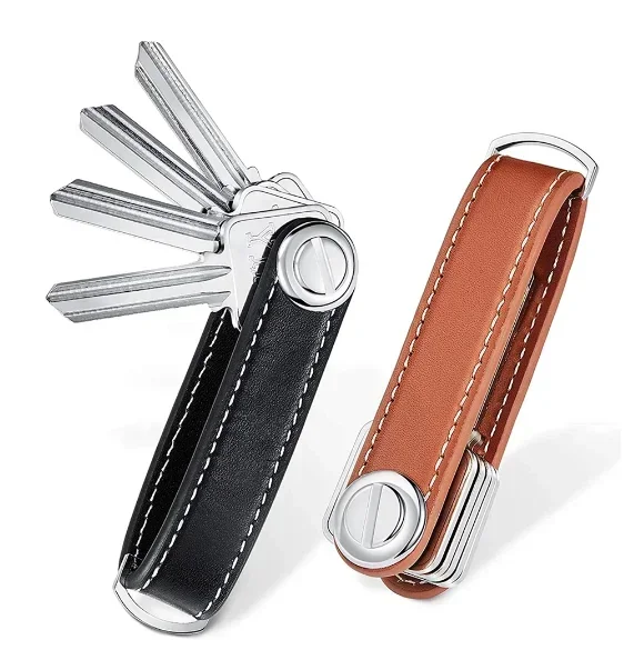 Car Key Pouch Bag Case Wallet Holder Chain Key Wallet Ring Collector Housekeeper Pocket Organizer Smart Leather Keychain key organizer key case key purse key holder
