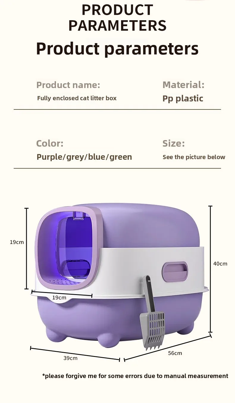 Fully Enclosed Cat Litter Box With Automatic Uv Odor Control_voghion.com