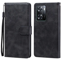 Luxury Wallet Leather Flip Phone Case - Stylish Protective Cover in Classic Design - OPPO A77 4G 5G (Black)