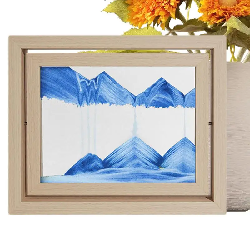 

Solid Sand Picture Moving Sand Art 3D Living Room Glass Crafts Moving Sand Picture Frame Flowing Sand Painting For Bookshelf