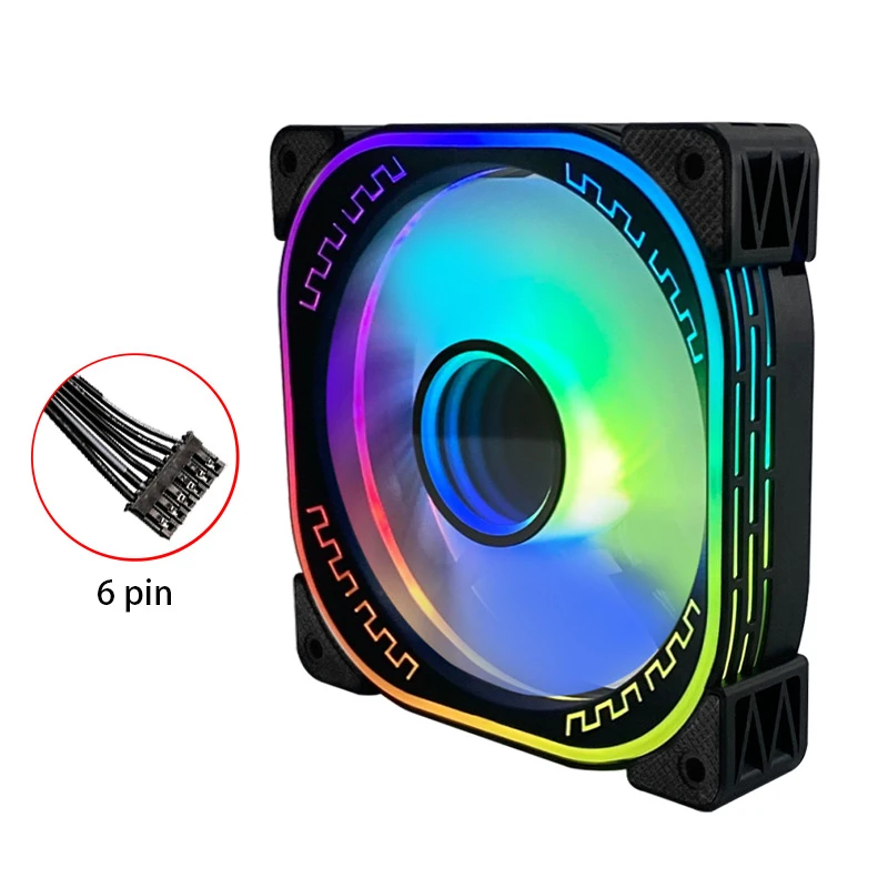Computer Case 12cm Rgb Fan, Reverse Rotation Blade Argb Fan Fans