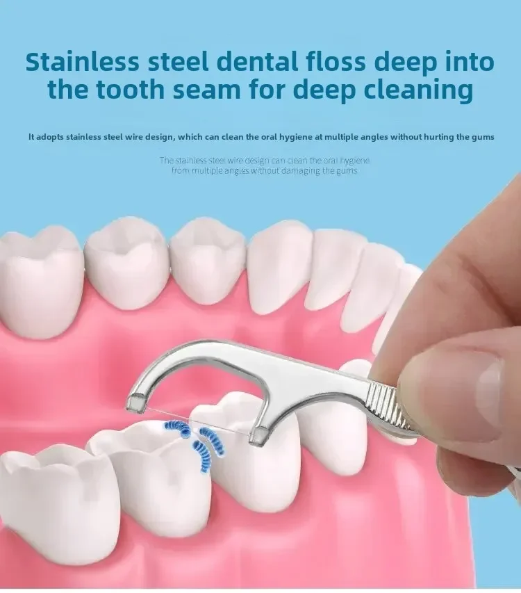 Portable Stainless Steel Toothpick And Floss Oral Cleaning Set_voghion.com