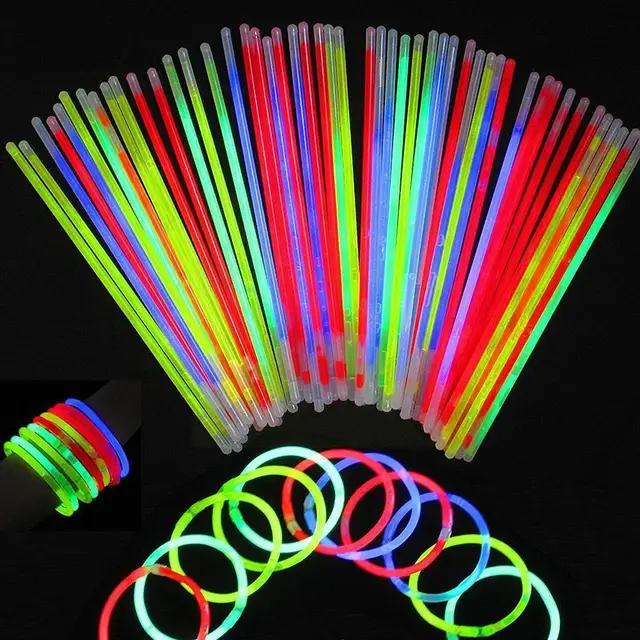 10pcs Colorful Party Glow Stick Neon Light Glow Bracelet the Necklace in Stick Dark Halloween Wedding Fluorescence Concert V5O4 1
