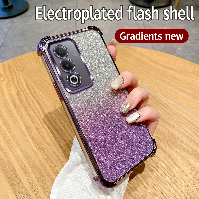Glitter Gradient Shockproof Phone Case - 6D Plating Clear Soft Cover
