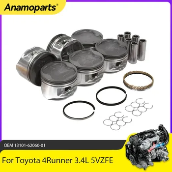 Engine Parts Pistons and Rings Set Fit 3.4 L For 95-04 Toyota 4Runner T100 Tundra Tacoma 3.4L V6 GAS DOHC 5VZFE STD 93.5MM