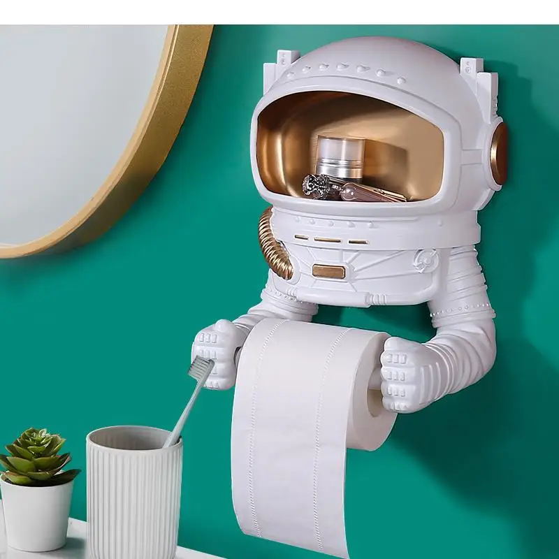 

Creativity Cartoons Astronaut Paper Towel Holder Tissue Box Wall Storage Organization Background Wall Home Decoration Toilet