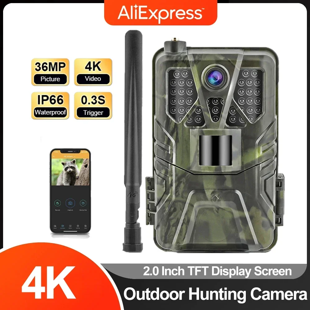 HC-910 Pro 36MP 4G trail cam - Photo trap 4K waterproof night vision motion detection