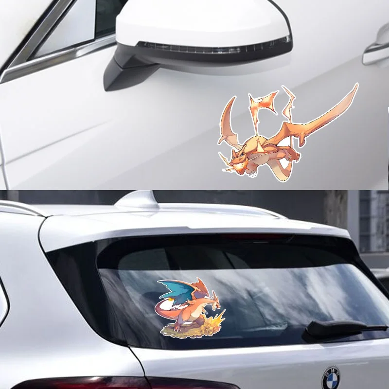 Pokemon Reflective Charmander Evolution Series Charizard Sticker Car Decoration Pikachu Sticker Children's Toy Birthday Gift