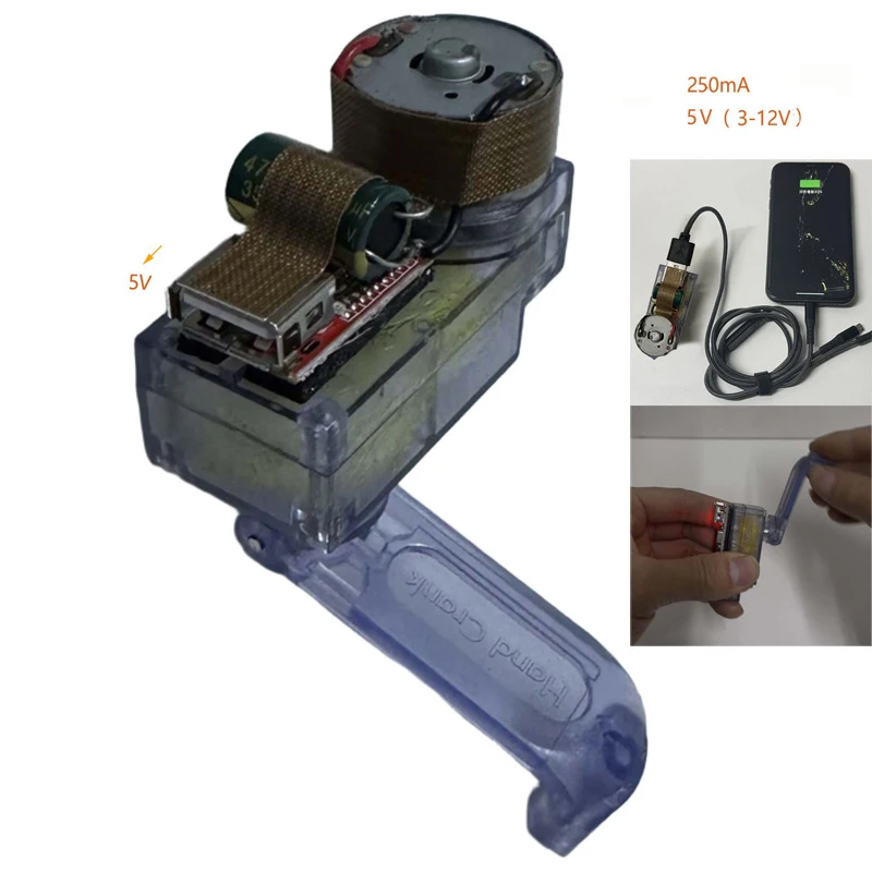 HAENJA Générateur à Manivelle 220 V 15 W, Outil Manuel De Chargeur D'alimentation Portable