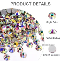 Wholesale Crystal AB Glitter Non Hotfix Rhinestones Nails Crystals uñas Diamond стразы Nail Accessories for Nail Art Nail Charms 2