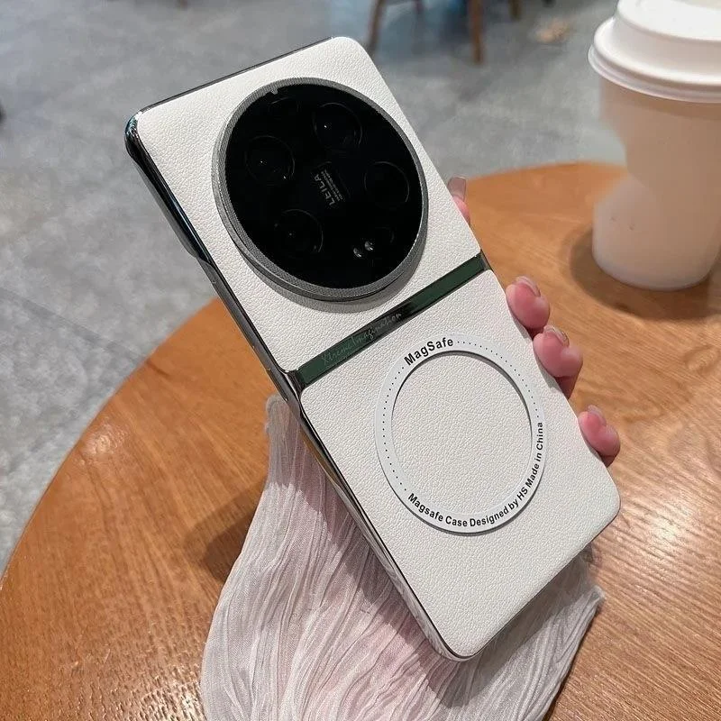 Luxury For Magsafe Magnetic Wireless Charging Original Case For Xiaomi 13 14 Ultra  MI 14 Pro Leather Cover