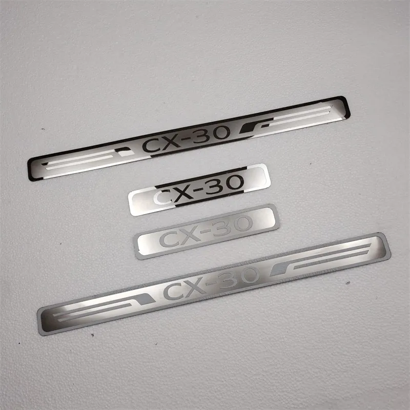 For MAZDA CX-30 CX30 2019-2020 Door Sill Scuff Plate Cover Trim Stainless Steel Threshold Pedal Styling Protect Car Accessory