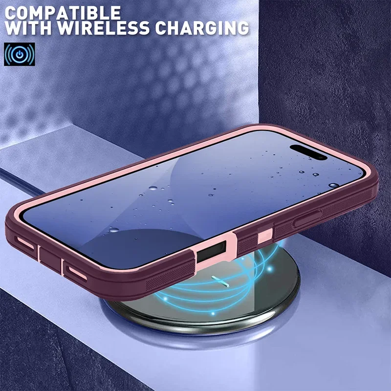Armor Dual Layer Wireless Charging Protective Case with Enhanced Anti-Drop Cover