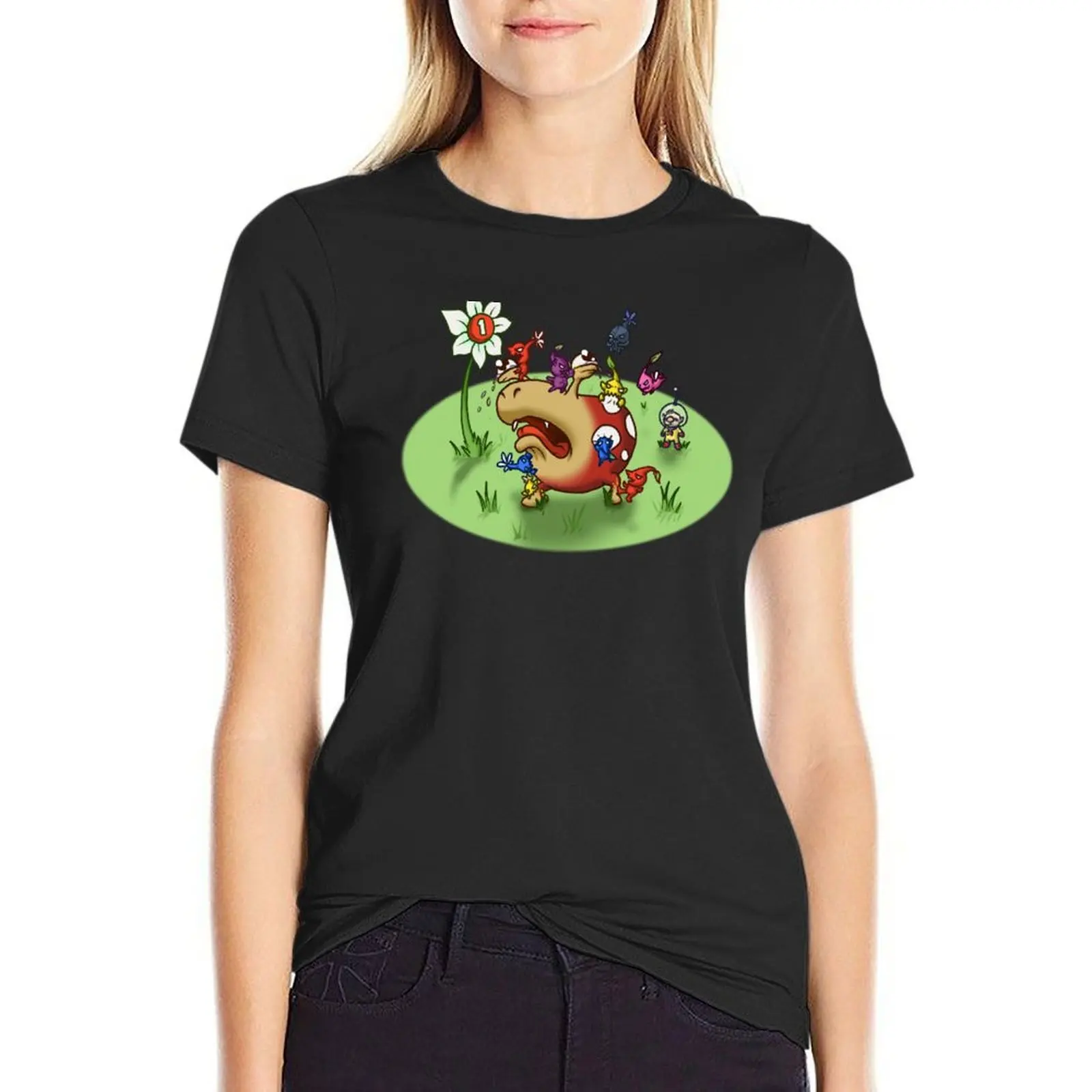 

Pikmin Attack! T-shirt hippie clothes animal print shirt for girls Women tops