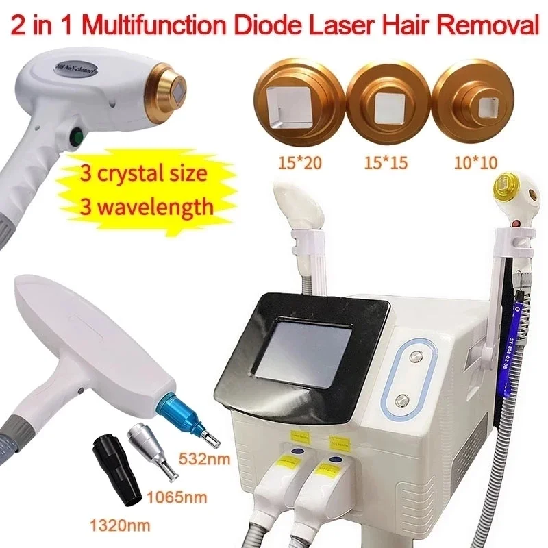 

2024 3000W 2 in 1 Professional Beauty Equipment Carbon Peel 755nm 808nm 1064nm Diode Hair ND Yag Tattoo Removal Laser Machine