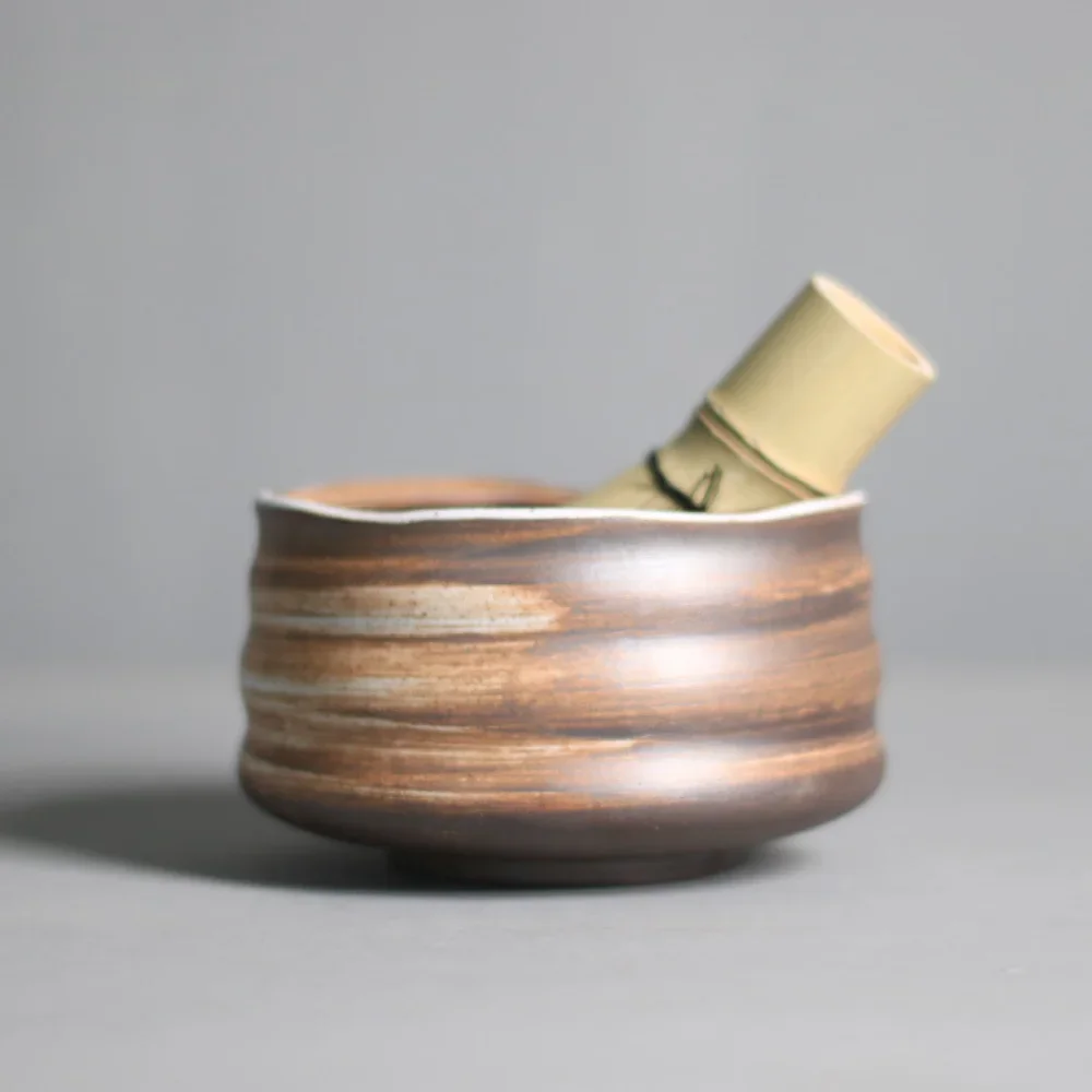 Japanese-style Temmoku Glaze Japan Matcha Green Tea Ceramic Bowl Tea Ceremony Handmade Cup Kung Fu Water Cup Drinkware