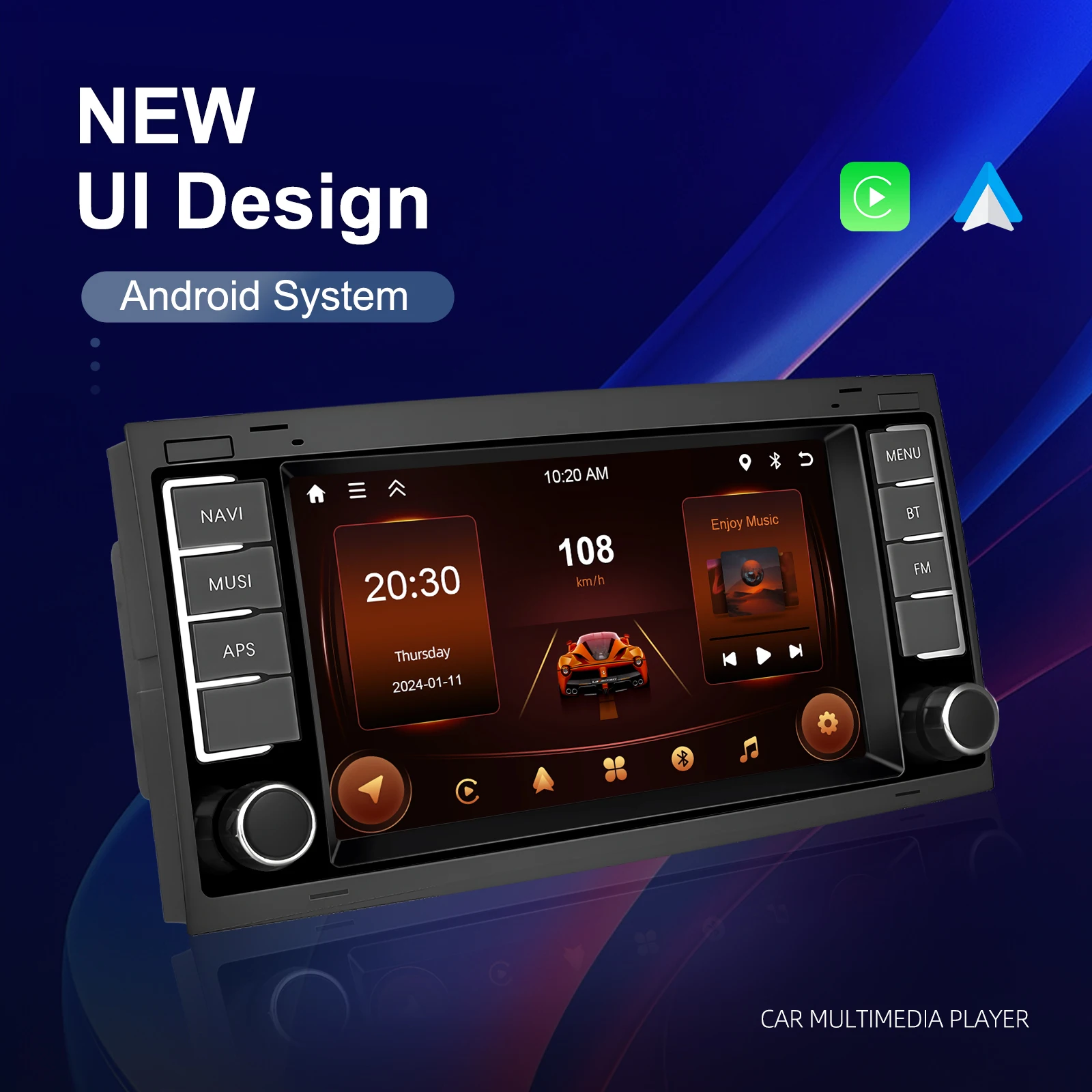 Podofo 4G LTE Android Autoradio GPS-Navigation Wireless Carplay Android Auto Multimedia-Player für VW Touareg/Transporter – Detail 22
