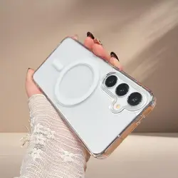 Hard PC Shockproof Magnetic Phone Cover with MagSafe Compatibility - Clear Protective Case - Pc + tpu