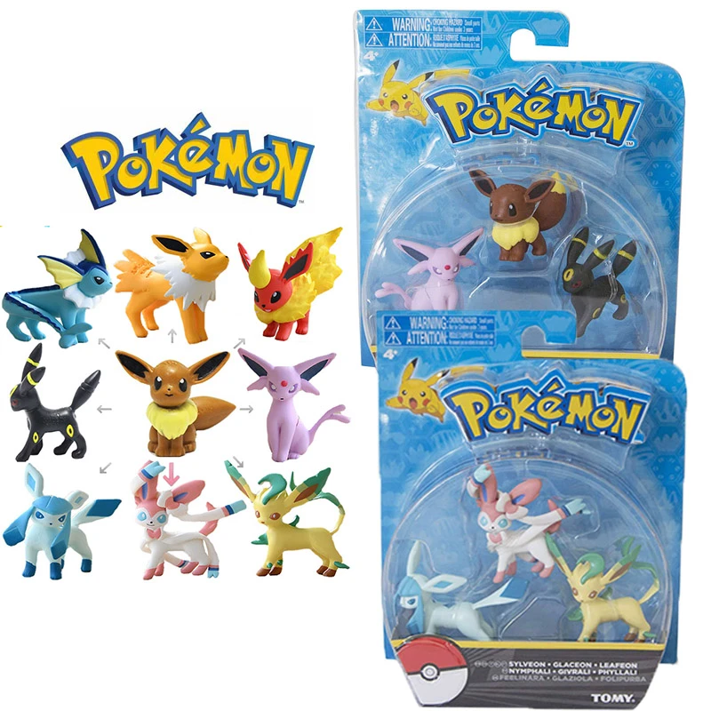 Genuine Pokemon Eevee Family Figures 