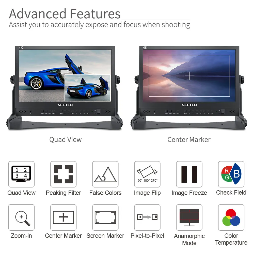 Seetecatem156 15.6インチライブストリーミングライブモニター、4 hdmi