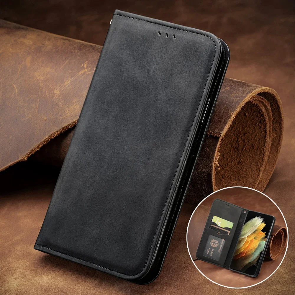 Per Samsung S23 Ultra S 23 Fe Premium Case Leather 360 Protect Smooth Wallet Skin Book Funda Samsung Galaxy S23 Plus Flip Cover