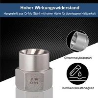 14 шт., набор головок для извлечения гаек и болтов, инструмент для ремонта автомобиля, набор ударных головок 6,35-19 мм, стальные ручные инструменты Cr-Mo — изображение 4