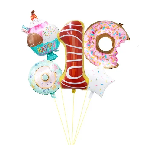 

1set 32inch Candy Digital Foil Balloons Birthday Party Decorations 18inch Donut Helium Globos Baby Shower Sweat Ball Kids Toys