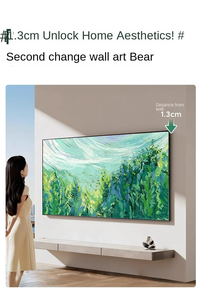 Ultra thin art wallpaper TV Stand For 40-100inch LCD TV Wall Mount Bracket Large