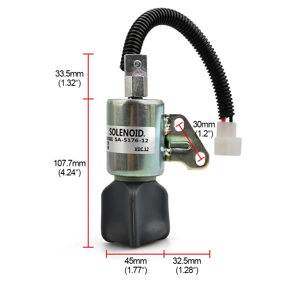 1756ES-12SUC5B1S5 SA-5176-12 SA-4899-12 1 Stück 12V Kraftstoffabschalt-Magnetventil Passend für Kubota D722 D902 Z482 – Detail 1