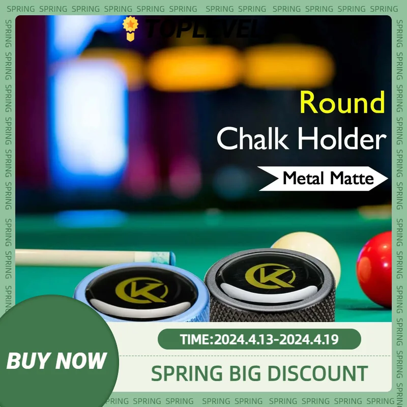 KONLLEN Round Pool Cue Taom Chalk Holder-Portable Metal Cue Chalk Holder Case for Billiard Carom Cue Snooker Sports Accessories