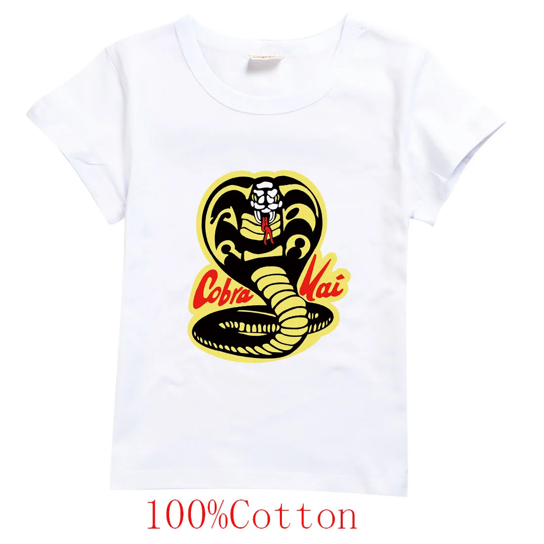 تي شيرت صيفي للأطفال مطبوع عليه كوبرا كاي